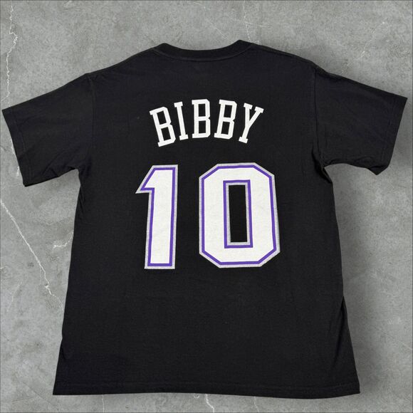 Y2K Mike Bibby #10 Sacramento Kings NBA Double Sided Graphic T Shirt - Medium - Picture 2 of 8